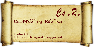 Csiffáry Réka névjegykártya