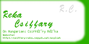 reka csiffary business card